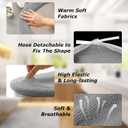 Legigo 5 Pack Thicker Bathroom Toilet Seat Cover Pads- Soft Warmer Toilet Seat Cushion Cover Stretchable Washable Fiber Cloth, Easy Installation Comfortable Toilet Lid Seat Cover(Knit Elongated Gray)