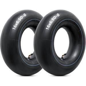 Heavy Duty 16x6.50-8 Inner Tubes with TR-87 Bent Valve Stem, Premium Replacement 16x6.50-8/16x7.50-8 Lawn Mower Tire Tubes Fit for Tractor, Garden Trailer, Golf Carts, Wheelbarrows and More Pack of 2