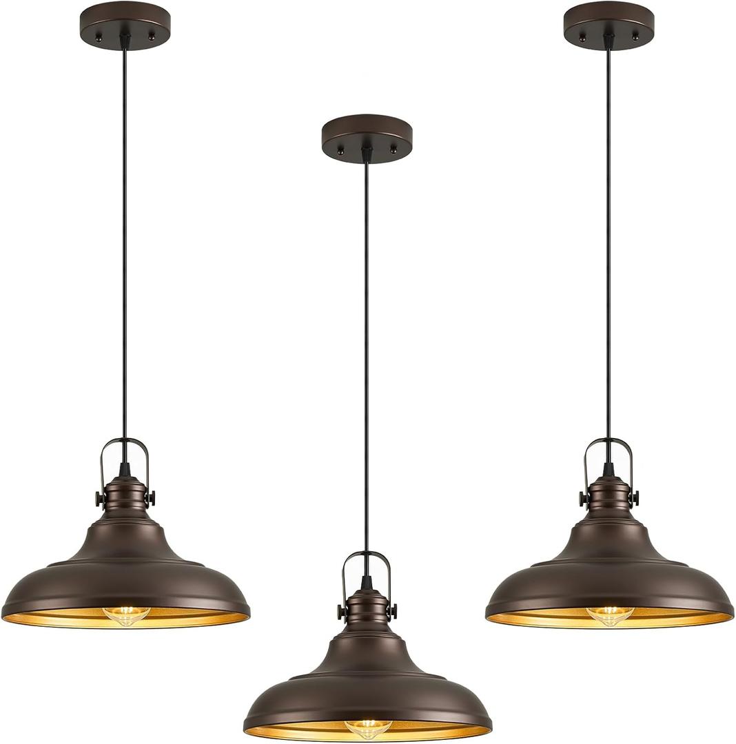 Oil Rubbed Bronze Pendant Light Modern Pendant Lights for Kitchen Island Hanging Lighting Fixture Over Sink for Dinning Room Bedroom Hallway,3 Packs
