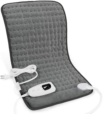 Deepsoon Heating Pad,Electric Heating Pads for Back,Neck,Abdomen,Moist Heating Pad for Shoulder,Knee,Arms,Legs,Dry/Moist Heat & Auto Shut Off,Christmas Gifts for Men and Women,Dark Gray,24x12 Inch