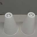 2 Pcs White Plastic Cheer Megaphone for DIY Party Accessory for School Outdoor Activities Party Favors Sports Match Game (White)