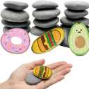 Reeplan 16PCS Rocks for Painting, 2-3 Inches Natural Smooth River Rocks for Painting, Flat Stones for Crafts and Decorations, Kindness Stones for DIY Arts(16)