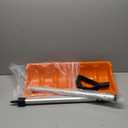 Snow Pusher Shovel for Driveway, Wide Snow Shovel for Car Garage, Sidewalks and Doorways, Professional Snow Pusher with Ergonomic D-Grip Handle Aluminum Strip, Orange