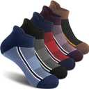 Gonii Men's Running Athletic Ankle Socks - Thick Cushioned Low Cut Socks, Size: 9-12 (5 Pairs)