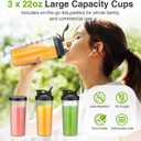 KOIOS BL319B Blender Cup with To-go Lid Replacement,22OZ Blender Cups,Compatible BL219B, BL328B, BL337B, BL309B Smoothies Blender