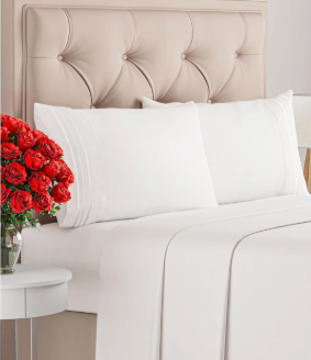 Queen Size 4 Piece Sheet Set - Comfy Breathable & Cooling Bed Sheets Set - Hotel Luxury Bedding for Women, Men, Kids, Teens, Boys & Girls - Deep Pockets, Soft, Wrinkle Free - Oeko-Tex - Antique White