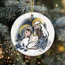 2 x Holy Family Nativity Ornament 2025  Mary, Joseph & Baby Jesus Gold Halo Ceramic Ornament  Christian Christmas Tree Decoration, Religious, Catholic Faith Keepsake 2024