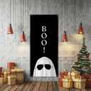 Likjad Boo Ghost Door Cover Decorations, Spooky Ghost Doorway Curtains Door Covers Banners Photography Background Backdrop for Indoor Outdoor Halloween Party Decor, 35 * 79 Inch
