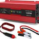1200W Car Power Inverter DC 12V to 110V AC Converter 1200W Inverter Power Inverters with LCD Display and AC Outlets 2A USB Charging Port