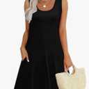 WEESO Womens Summer Dresses Loose U Neck Sleeveless Sundresses Dress with Pockets, XL