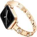 Amazon.com: Vipluck Metal iWatch Jewelry Band for Women, iWatch Bands for Women 38mm 40mm 41mm 42mm Series 10 9 8 7 6 5 4 3 2 1 SE, Dressy Band, Bling, Cute Lucky Clover Dressy iWatch Bracelet Rose Gold : Cell Phones & Accessories