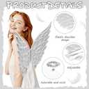 Suncalla 12 Pcs Angel Costume Accessory Sequin Angel Wings and Headband Set for Holiday Cosplay Party Dance Performances