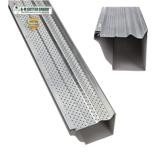 A-M Gutter Guard - Heavy Duty Lifetime Quality Aluminum Leaf & Debris Protection for 5-inch and 6-inch (6 Inch-50 Feet, Mill Finish) - Made in The USA