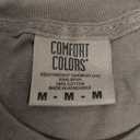Comfort Colors T-shirt for Men, Brown, Medium Size, with Blue Storage Bad