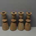 4pcs Wooden Candlesticks Holders Unfinished Wood Candle Holders Small Wooden Candle Holders for DIY Crafts, Table Decoration
