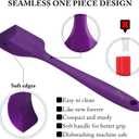 HOTEC 600 Heat Resistant BPA-Free Silicone Rubber Spatula Set for Baking, Cooking, and Mixing Non Stick Dishwasher Safe, Purple Set of 5