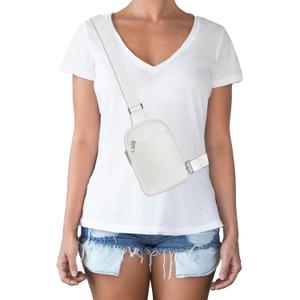 Peicees Travel Small Sling Bag Leather Crossbody Bags for Women Fanny Packs Cross Body Bag for Woman Cross Body Purses (mini, White)