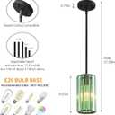 Modern Crystal Pendant Light Mini Light Green Chandeliers Adjustable Pendant Lights Fixture for Kitchen Island Dinning Room Corridor Bedroom(Light Green 2-Pack)
