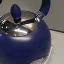 SUSTEAS Stove Top Whistling Tea Kettle - Food Grade Stainless Steel Teakettle Teapot with Cool Touch Ergonomic Handle, With 1 Silicone Pinch Mitt Included, 2.64 Quart, NAVY BLUE