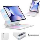 Keyboard Case for Samsung Galaxy Tab S10+ Plus/S9+ Plus/S9 FE+ Plus/S8+ Plus/S7+ Plus/S7 FE Case with Keyboard 12.4" (White)