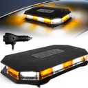 ASPL 16.5 Inch Roof Top Beacon Emergency Strobe Light 56 LED Magnetic Warning Caution lights bar Traffic Hazard Plow Light for Trucks Vehicles Construction Snowplow (Amber/White)