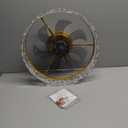 FRIXCHUR 19.7" Crystal Chandelier Fan Modern Flush Mount Ceiling Fan with Lights Dimmable Low Profile Ceiling Fans 6 Speeds 3 Color Fandeliers for Bedroom Living Room Kitchen (White)