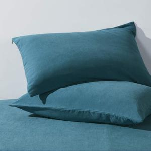 HAPPYMOON Microfiber Pillowcases Standard with Zipper Set of 2 - Breathable Zippered Pillow Covers for Hair and Skin, Soft Brushed Pillow Cases 2 Pack, 20 x 26 Inches, Teal (Standard:20"x26", Teal)