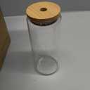 20 Oz Drinking Glasses with Bamboo Lids and Glass Straw - 6 Pcs Glass Cups Beer Ice Coffee Glasses Cute Aesthetic Cup Great for Coffee Bar Accessories Include 2 Cleaning Brushes