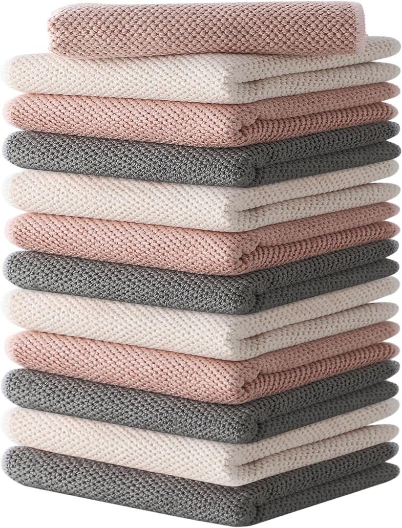 12Pack Barista Towels, Barista Microfiber Cloths, Coffee Cleaning Accessories for Espresso Machine, Steam Wand, Countertop,12x12