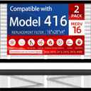 2 Pack,416 Replacement Filter, Compatible with AprilAire 416 Whole House Air Purifiers Models,1410,1610,2410,2416,3410,4400,MERV16 HVAC Furnace Filter Replacement,Actual Size:16"x28"x4" Air Filter