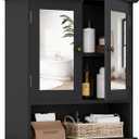 Smuxee Bathroom Wall Cabinet with Mirrors, Black Medicine Cabinet with Adjustable Shelves, Over Toilet Cabinet for Laundry Room, Kitchen
