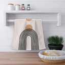 OHSUL Boho Sun Sunrise Sunset Sunshine Line Rainbow Highly Absorbent Kitchen Towels Dish Towels Dish Cloth Set of 2,Bohemian Hand Towels Tea Towel for Bathroom Kitchen Decor,Boho Lover Gifts