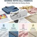 Portable Handheld Sewing Machine for Adults - Mini Hand Held Sewing Stitching Machine for Beginners - Small Electric Cordless for Quick Fabric Home Travel Clothes Pants DIY Fabric Denim (White)
