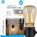 GE Vintage LED Edison Night Light, Plug-in, Dusk to Dawn Sensor, Farmhouse Decor, Mood Lighting, Home Decor, Ambient Lighting, LED Lights for Bedroom, Bathroom, Kitchen, Hallway, Black, 1 Pack, 64346