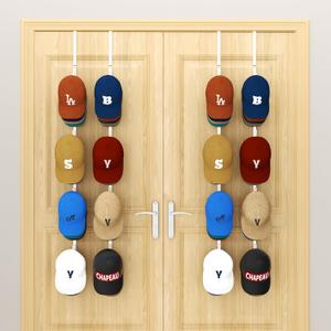 HapiRm Over Door Hat Rack - 4 Packs Metal Hanging Hat Organizer with 16 Hooks Design, Baseball Cap Hanger Organizer Storage Holds up to 80 Caps for Door, Bedroom, Closet (White)