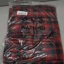 Melodieux Buffalo Check Plaid Blackout Curtains 84 Inches Long for Bedroom, Living Room Thermal Insulated Room Darkening Grommet Drapes, Black Red, 50 x 84 Inch, 2 Panels