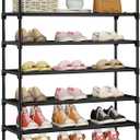 Kitsure Shoe Rack - 5-Tier Shoe Organizer, Shoe Rack for Closet, Entryway, Bedroom, Easy- Assembly Storage Shelf with Side Handles, 27.6" Wide - 5 Tiers, Black