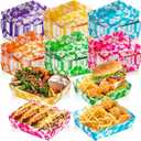 Nitial 48 Pcs Hibiscus Party Paper Food Trays Disposable Luau Party Food Boats Hawaiian Themed Decorations 5 lb Hawaiian Tray for Hibiscus Tropical Theme Supplies