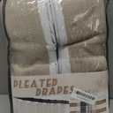 Pinch Pleated Drapes Linen Room Darkening Curtains 96 Inches Long for Bedroom, Taupe Black Out Floor to Ceiling Sound Dampening Double Layer Living Room Viral Windows Burg 2 Panels Set Burlywood Birch