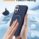 ZHK Liquid Silicone Designed for iPhone 17 Case with Magnet Stand, [Precise Camera Lens Protection][Mil-Grade Drop Shockproof][Soft Anti-Scratch Microfiber Lining] Slim Fit Cover, Navy Blue (iPhone 17 6.3 inch)