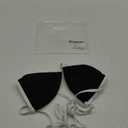 SUUKSESS Women Sexy Thong String 1 Piece Bikini Set Cheeky Halter Swimsuit (71 Black White)