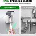 6 Pcs Toothbrush Holders Wall Mounted, Single Slot Design, Shower Self Adhesive Wall Mounted Toothbrush Holder with Cover, Waterproof and Dustproof, Suitable for Bathroom, Family, Travel (Grey)