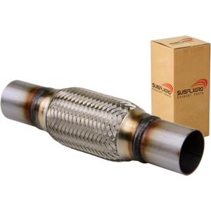 Exhaust Flex Pipe Universal Type 100% Stainless Steel For Heavy Duty and Cars (1 PC, 1.75X6X10)