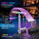 Solar Pool Fountain with Lights for Above Ground Pools | Pool Fountain Waterfall Pump with 6 Nozzle, Solar Pool Fountain for Inground Pools with 8 Color LED Lights