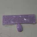 LeadsaiL Purple Wireless Keyboard and Mouse Combo, Full-Sized Ergonomic Computer Keyboard, 2.4GHz USB Cordless Keyboard Silent Mouse Set, 12 FN Shortcuts for Windows MacOS Laptop Computer