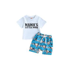 Yiiciovy Toddler Baby Boy Summer Clothes Outfits Western Animals Farm Themed Short Sleeve Top and Short 2Pcs Country Outfits 90