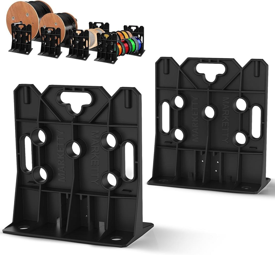 Multi Purpose Wire Dispenser, Cable/Wire Spool Rack, Wire Spool Caddy, Holds Spools Up to 34" In Diameter, Load Capacity 330 LBS, 1 Pair (BLACK)