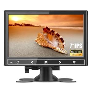 Haiway 7 inch Mini Monitor, 1024X600 IPS Small HDMI Monitor VGA AV for PC/CCTV/Raspberry PI/Security Camera/Gaming, Build in Speakers & Earphone Jack, with Remote Control