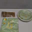 48PCS Happy Birthday Plates and Napkins Party Supplies, Sage Green and Gold Disposable Paper Plates and Napkins with Forks Tableware Set for Birthday Party Decorations 16 Guests (Sage Green)