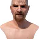 Latex Old Man Mask Halloween Realistic Human Full Head Mask for Halloween Carnival Costume Party (G)